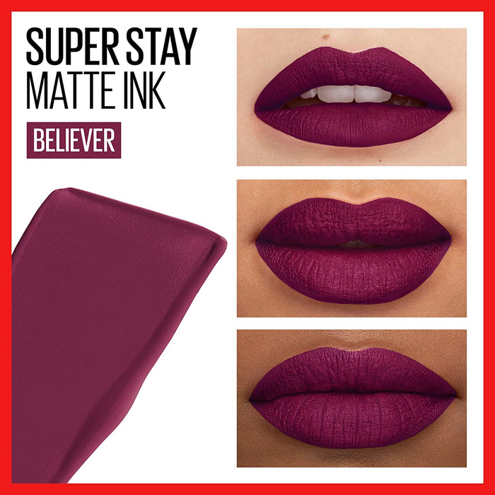 Maybelline New York Super Stay Matte Ink Liquid Lipstick - 40 Believer - purple - Buy online in Egypt, 3600531411152