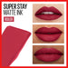 -Maybelline New York Super Stay Matte Ink Liquid Lipstick - 80 Ruler - pink, Buy online in Egypt ,3600531469481